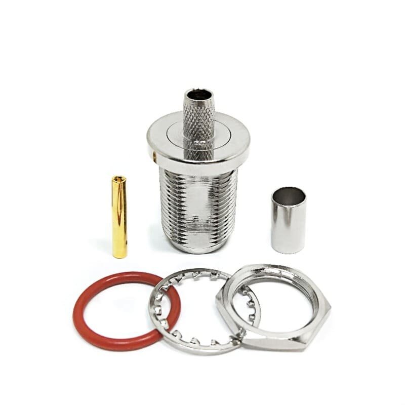 N F BH CRIMP for RG58_RG142_LMR195_LMR200 Cable 1